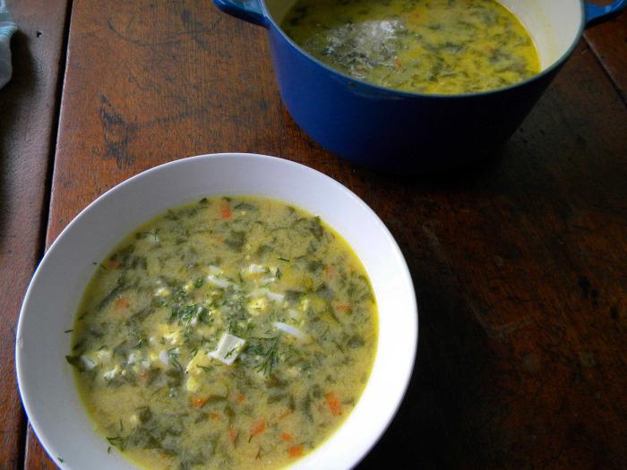 Zöld borsch szalonnával és tojással: recept