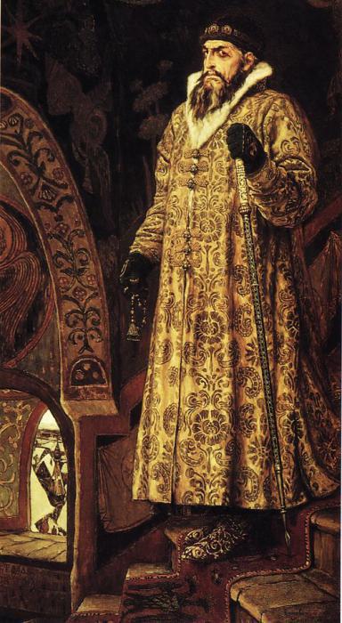 V. Vasnetsov művész: "Ivan the Terrible" - történelmi portré