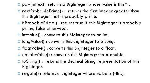 java biginteger módszerek