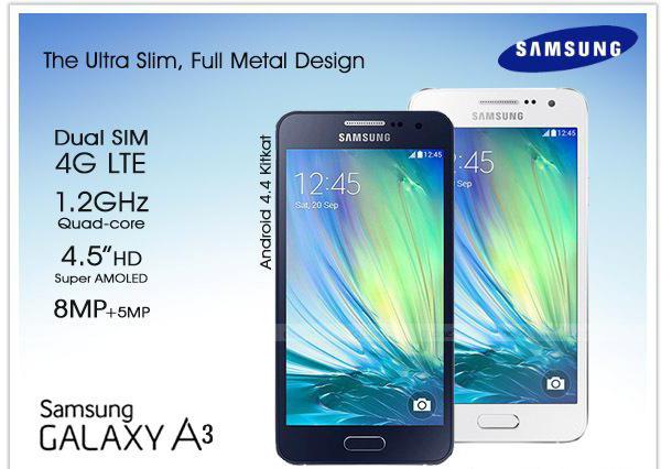Smartphone Samsung Galaxy A3 SM-A300F: modell áttekintés, vevői értékelés