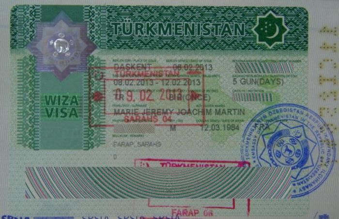vízumot Türkmenisztán számára az orosz állampolgárok számára